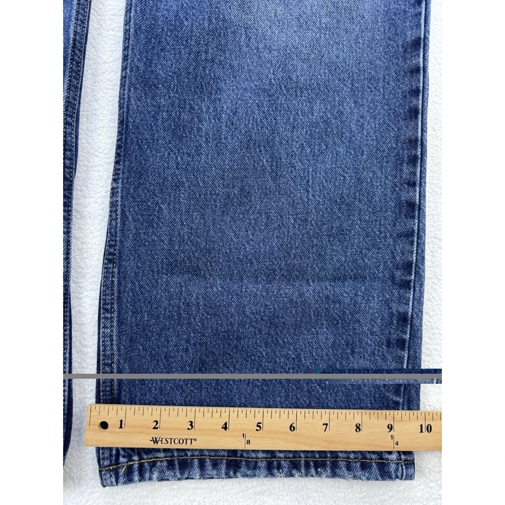 Levis 565 Jeans Mens 36x32 Blue Loose Straight Whisker Distress Fade Denim